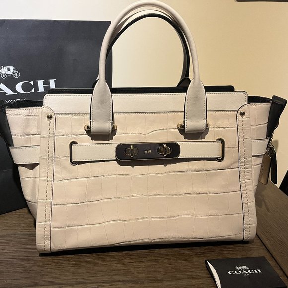 Coach Swagger Bag in croc embossed leather - Picture 3 of 8